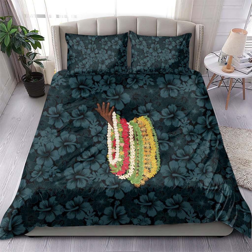 Hawaii Lei Kamehameha Bedding Set Uliuli Seamless Pattern Hibiscus Flower LT9 - Polynesian Pride