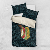 Hawaii Lei Kamehameha Bedding Set Uliuli Seamless Pattern Hibiscus Flower LT9 US Twin 172cm x 218cm Blue - Polynesian Pride