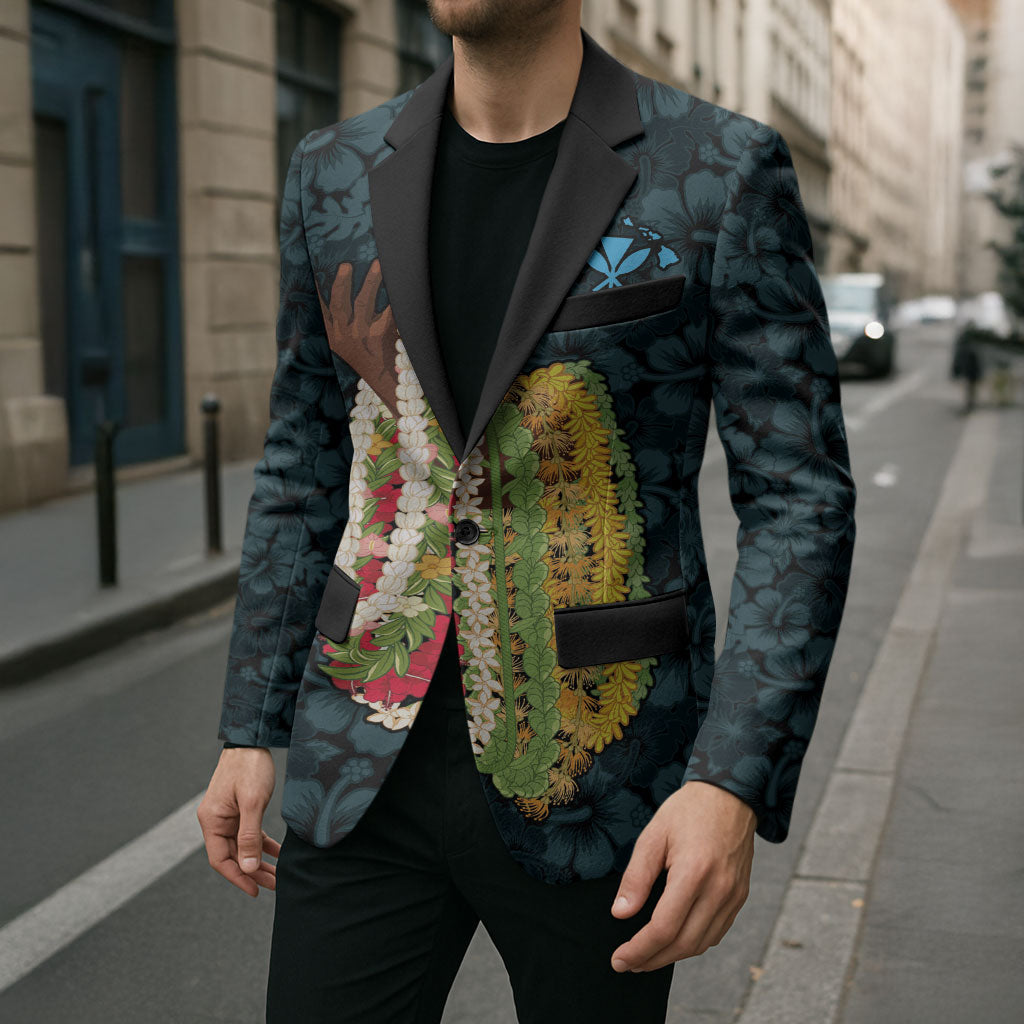 Hawaii Lei Kamehameha Blazer Uliuli Seamless Pattern Hibiscus Flower