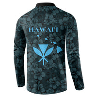 Hawaii Lei Kamehameha Button Sweatshirt Uliuli Seamless Pattern Hibiscus Flower LT9 - Polynesian Pride
