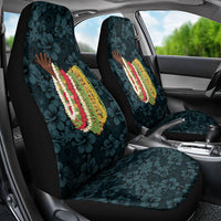 Hawaii Lei Kamehameha Car Seat Cover Uliuli Seamless Pattern Hibiscus Flower