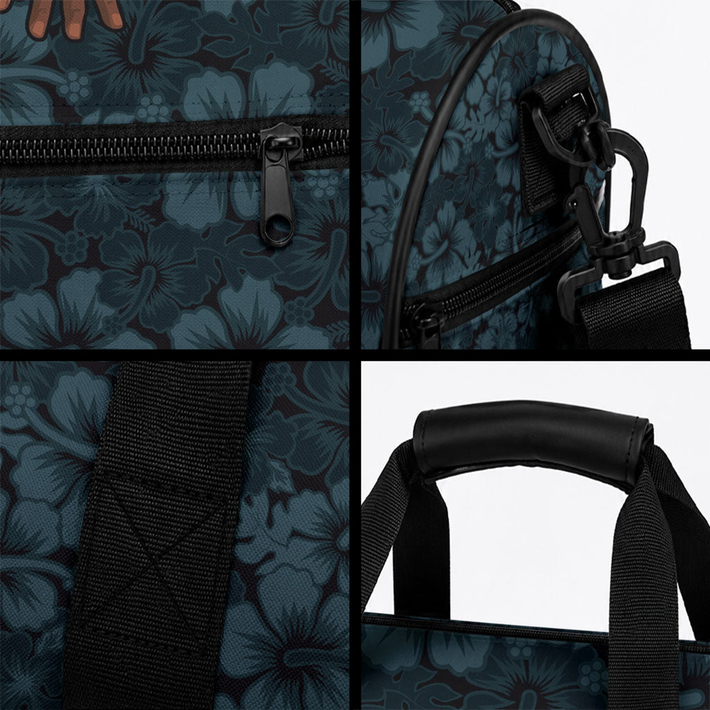 Hawaii Lei Kamehameha Duffle Bag Uliuli Seamless Pattern Hibiscus Flower LT9 - Polynesian Pride