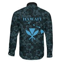Hawaii Lei Kamehameha Family Matching Off The Shoulder Long Sleeve Dress and Hawaiian Shirt Uliuli Seamless Pattern Hibiscus Flower LT9 - Polynesian Pride