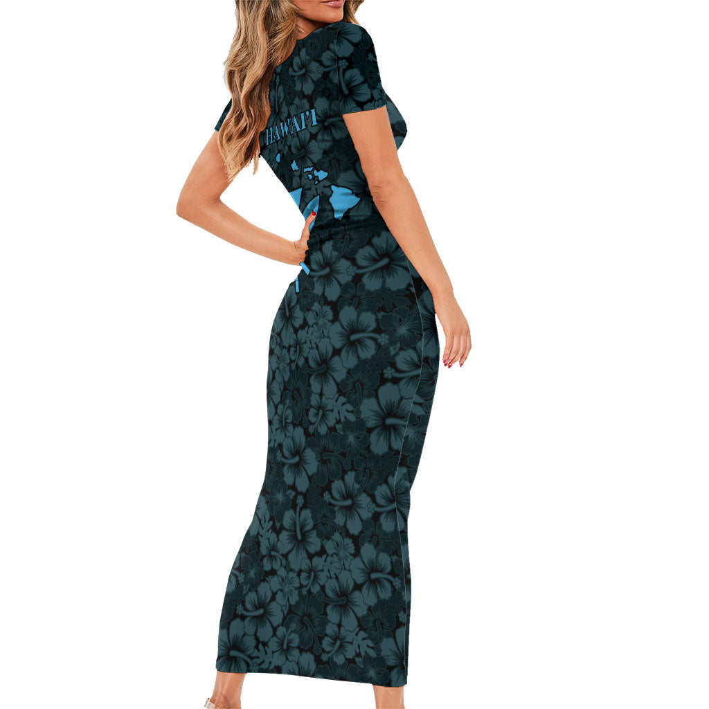 Hawaii Lei Kamehameha Family Matching Short Sleeve Bodycon Dress and Hawaiian Shirt Uliuli Seamless Pattern Hibiscus Flower LT9 - Polynesian Pride