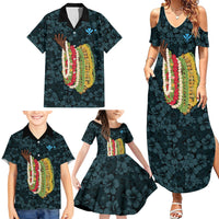 Hawaii Lei Kamehameha Family Matching Summer Maxi Dress and Hawaiian Shirt Uliuli Seamless Pattern Hibiscus Flower LT9 - Polynesian Pride