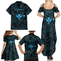 Hawaii Lei Kamehameha Family Matching Summer Maxi Dress and Hawaiian Shirt Uliuli Seamless Pattern Hibiscus Flower LT9 - Polynesian Pride