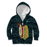 Hawaii Lei Kamehameha Kid Hoodie Uliuli Seamless Pattern Hibiscus Flower