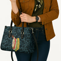 Hawaii Lei Kamehameha Leather Bag Uliuli Seamless Pattern Hibiscus Flower