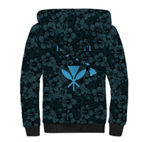 Hawaii Lei Kamehameha Sherpa Hoodie Uliuli Seamless Pattern Hibiscus Flower