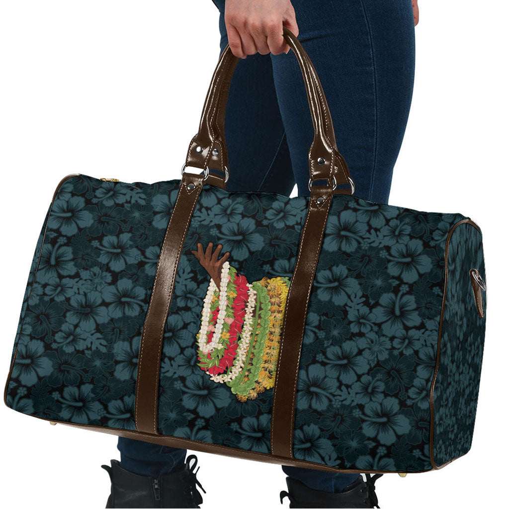 Hawaii Lei Kamehameha Travel Bag Uliuli Seamless Pattern Hibiscus Flower LT9 - Polynesian Pride