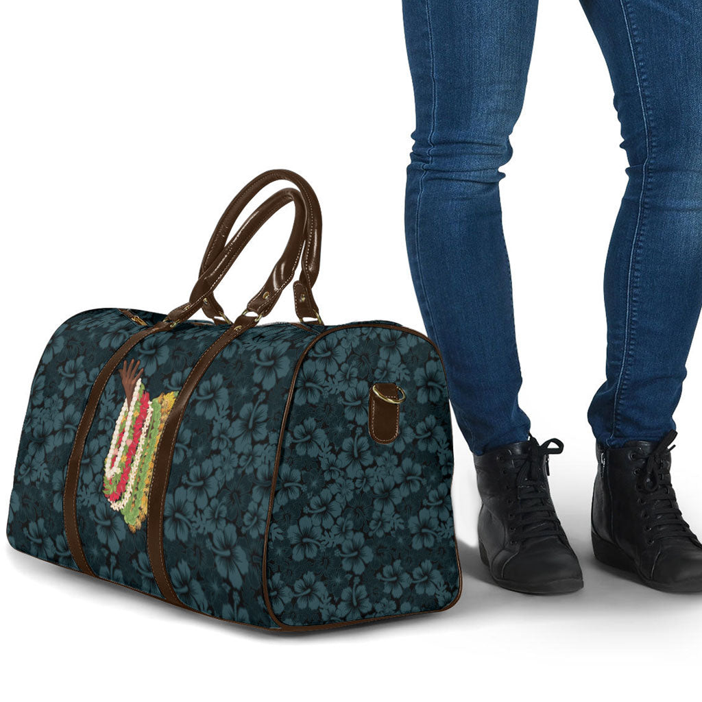 Hawaii Lei Kamehameha Travel Bag Uliuli Seamless Pattern Hibiscus Flower LT9 - Polynesian Pride