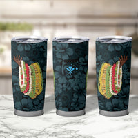 Hawaii Lei Kamehameha Tumbler Cup Uliuli Seamless Pattern Hibiscus Flower