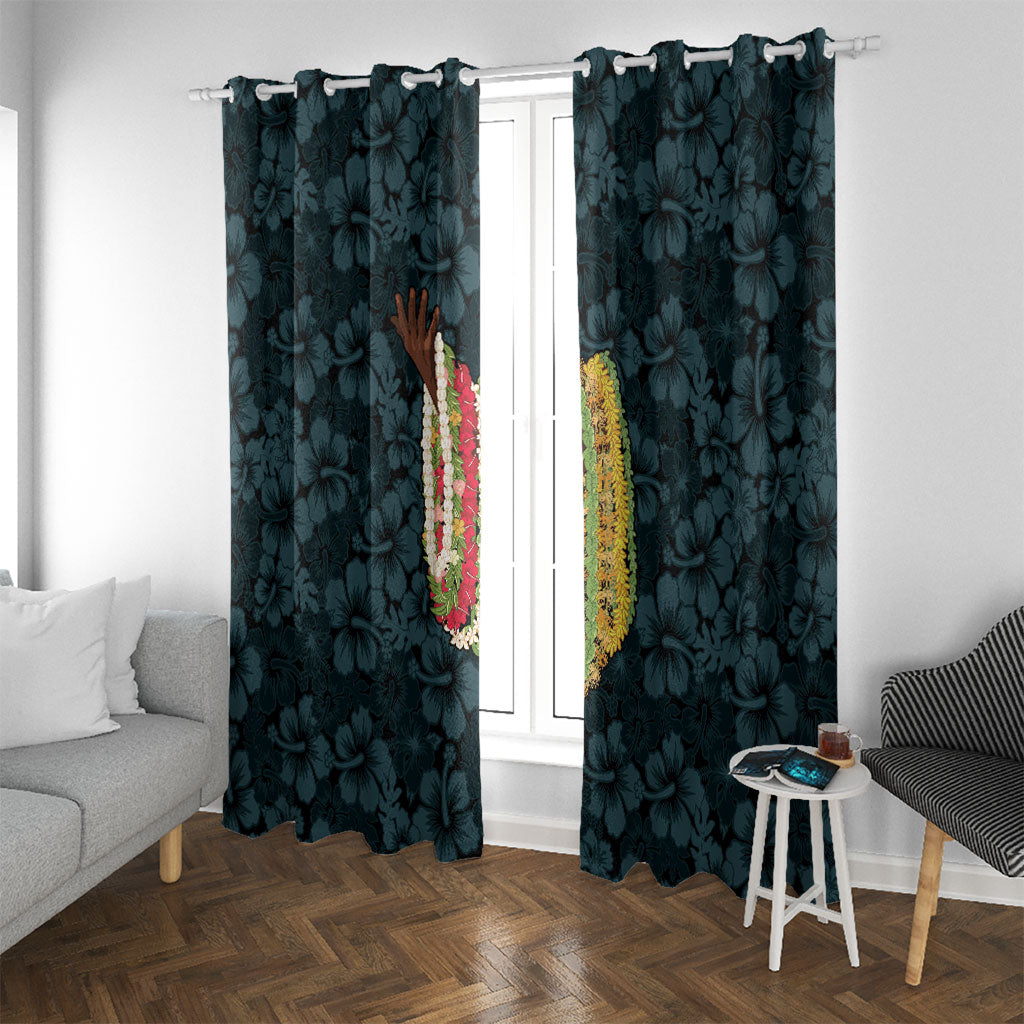 Hawaii Lei Kamehameha Window Curtain Uliuli Seamless Pattern Hibiscus Flower