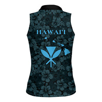 Hawaii Lei Kamehameha Women Sleeveless Polo Shirt Uliuli Seamless Pattern Hibiscus Flower