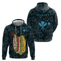 Hawaii Lei Kamehameha Zip Hoodie Uliuli Seamless Pattern Hibiscus Flower