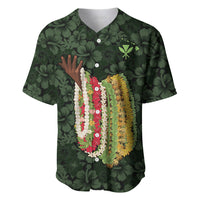 Hawaii Lei Kamehameha Baseball Jersey Oma'oma'o Seamless Pattern Hibiscus Flower
