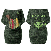 Hawaii Lei Kamehameha Couples Matching Off Shoulder Short Dress and Long Sleeve Button Shirt Oma'oma'o Seamless Pattern Hibiscus Flower LT9 - Polynesian Pride