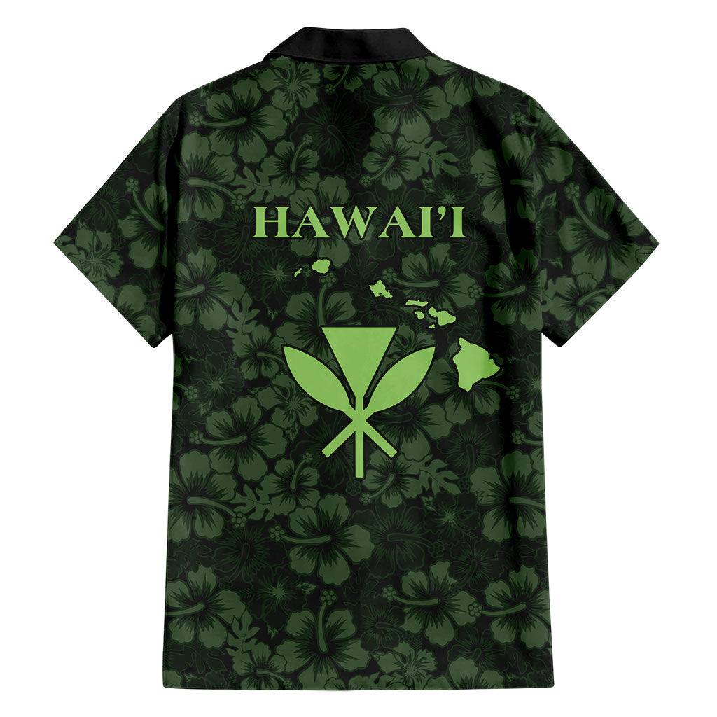 Hawaii Lei Kamehameha Family Matching Off Shoulder Short Dress and Hawaiian Shirt Oma'oma'o Seamless Pattern Hibiscus Flower LT9 - Polynesian Pride