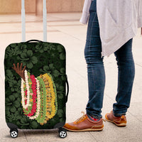 Hawaii Lei Kamehameha Luggage Cover Oma'oma'o Seamless Pattern Hibiscus Flower