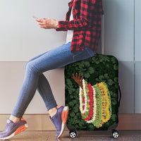 Hawaii Lei Kamehameha Luggage Cover Oma'oma'o Seamless Pattern Hibiscus Flower
