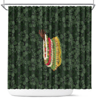 Hawaii Lei Kamehameha Shower Curtain Oma'oma'o Seamless Pattern Hibiscus Flower
