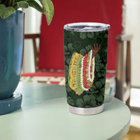 Hawaii Lei Kamehameha Tumbler Cup Oma'oma'o Seamless Pattern Hibiscus Flower