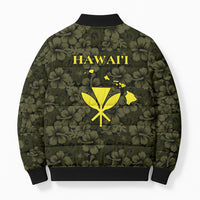Hawaii Lei Kamehameha Bomber Puffer Jacket Melemele Seamless Pattern Hibiscus Flower LT9 - Polynesian Pride