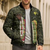 Hawaii Lei Kamehameha Bomber Puffer Jacket Melemele Seamless Pattern Hibiscus Flower LT9 - Polynesian Pride