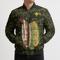 Hawaii Lei Kamehameha Bomber Puffer Jacket Melemele Seamless Pattern Hibiscus Flower LT9 - Polynesian Pride