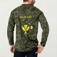 Hawaii Lei Kamehameha Button Sweatshirt Melemele Seamless Pattern Hibiscus Flower