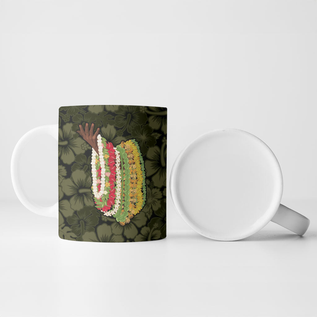 Hawaii Lei Kamehameha Ceramic Mug Melemele Seamless Pattern Hibiscus Flower