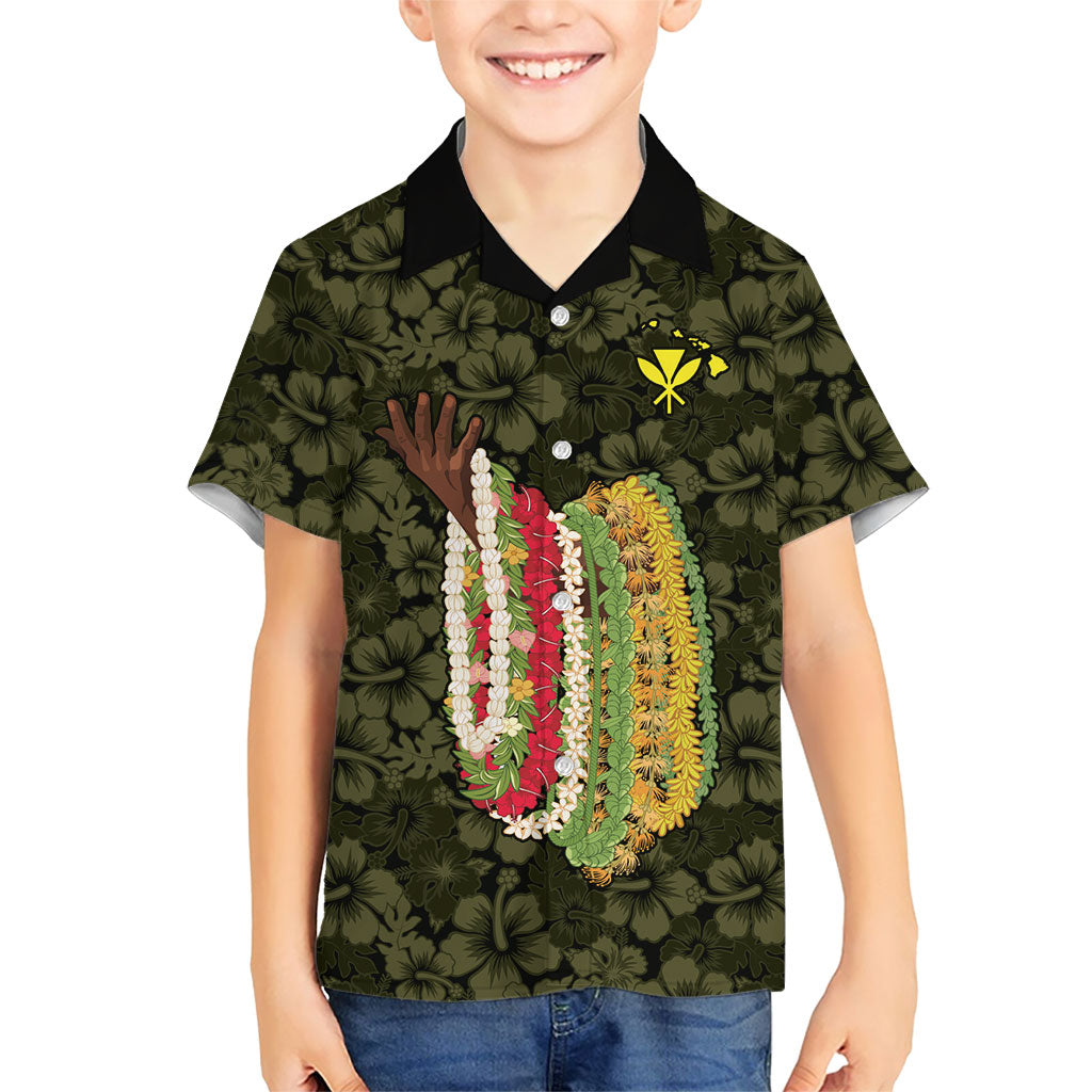 Hawaii Lei Kamehameha Family Matching Mermaid Dress and Hawaiian Shirt Melemele Seamless Pattern Hibiscus Flower LT9 Son's Shirt Yellow - Polynesian Pride