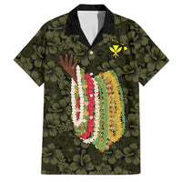 Hawaii Lei Kamehameha Family Matching Off Shoulder Short Dress and Hawaiian Shirt Melemele Seamless Pattern Hibiscus Flower LT9 Dad's Shirt - Short Sleeve Yellow - Polynesian Pride