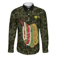 Hawaii Lei Kamehameha Family Matching Puletasi and Hawaiian Shirt Melemele Seamless Pattern Hibiscus Flower LT9 Dad's Shirt - Long Sleeve Yellow - Polynesian Pride