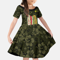Hawaii Lei Kamehameha Family Matching Summer Maxi Dress and Hawaiian Shirt Melemele Seamless Pattern Hibiscus Flower LT9 Daughter's Dress Yellow - Polynesian Pride