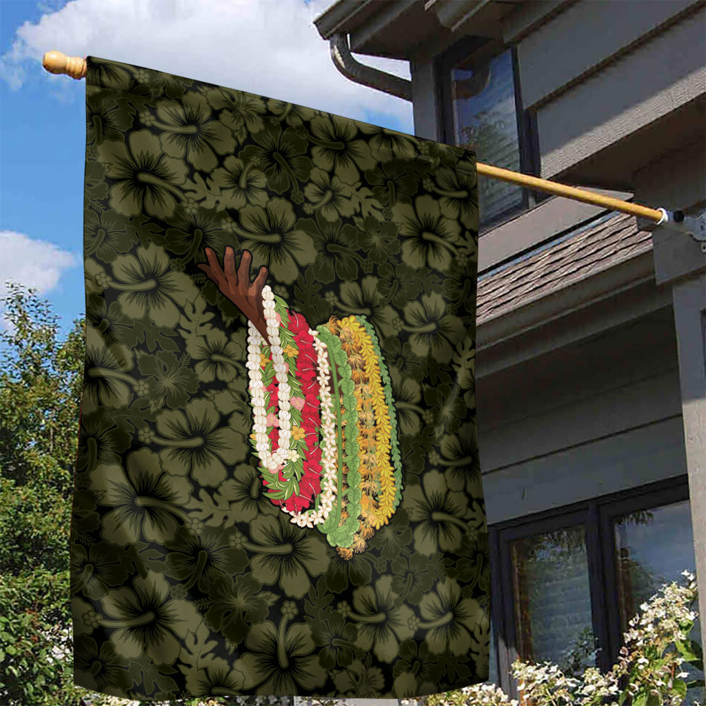 Hawaii Lei Kamehameha Garden Flag Melemele Seamless Pattern Hibiscus Flower LT9 - Polynesian Pride