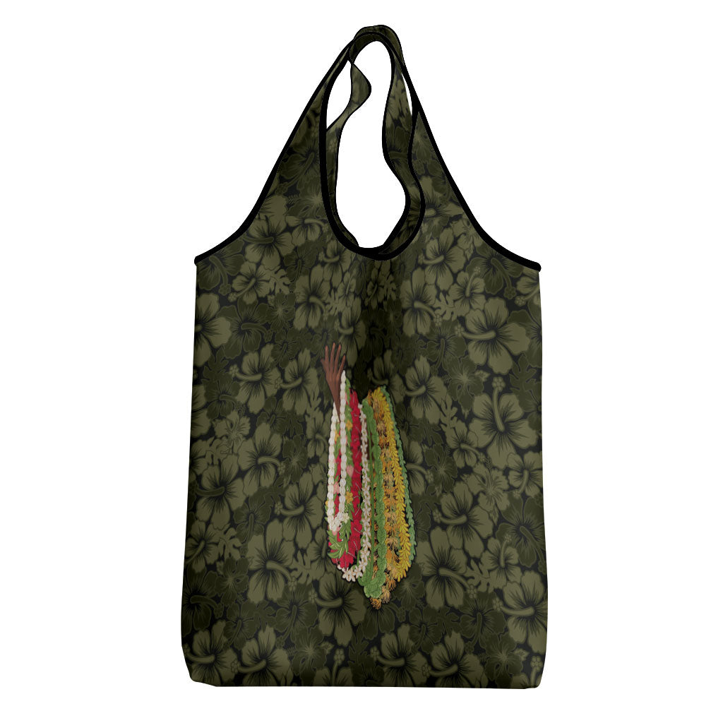 Hawaii Lei Kamehameha Grocery Bag Melemele Seamless Pattern Hibiscus Flower