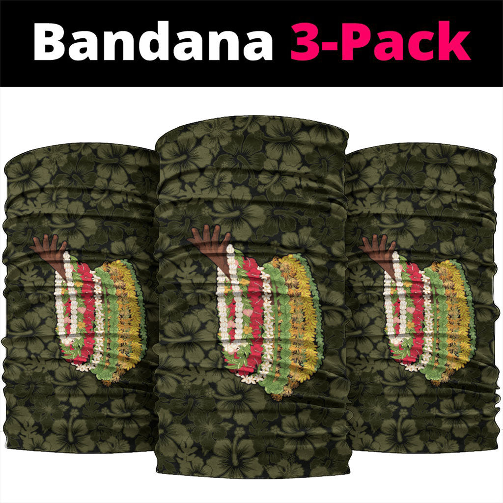 Hawaii Lei Kamehameha Neck Gaiter Melemele Seamless Pattern Hibiscus Flower