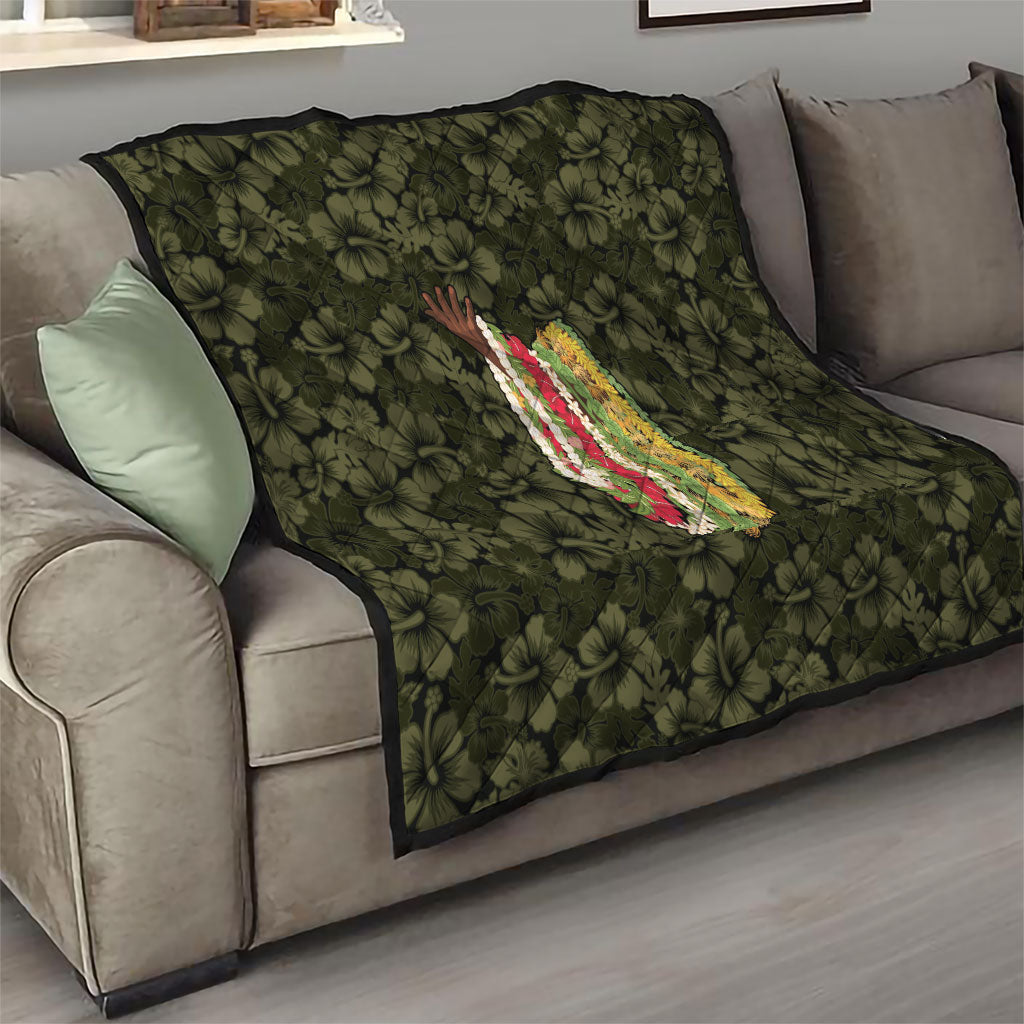 Hawaii Lei Kamehameha Quilt Melemele Seamless Pattern Hibiscus Flower