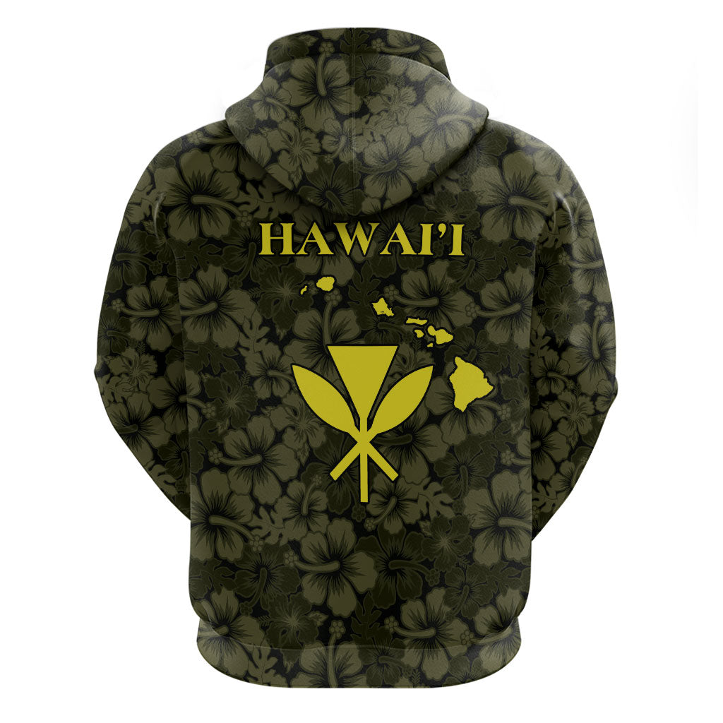 Hawaii Lei Kamehameha Zip Hoodie Melemele Seamless Pattern Hibiscus Flower