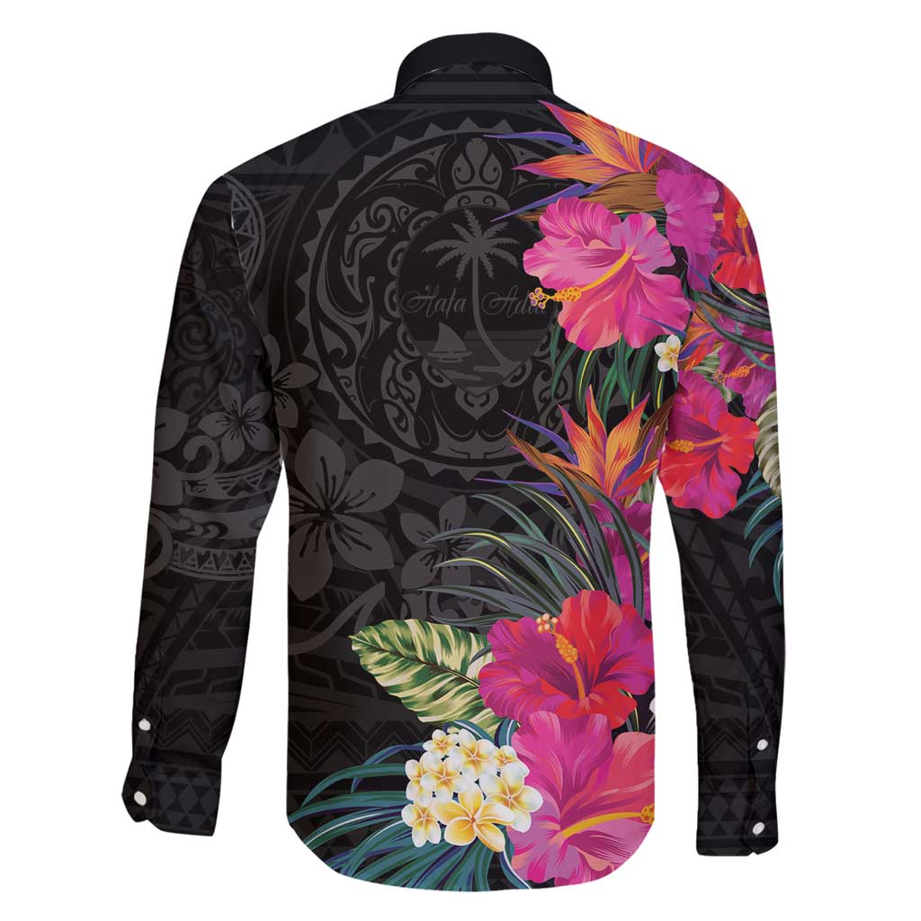 Hafa Adai Guam Family Matching Long Sleeve Bodycon Dress and Hawaiian Shirt Tropical Flowers Colorful Vibes LT9 - Polynesian Pride