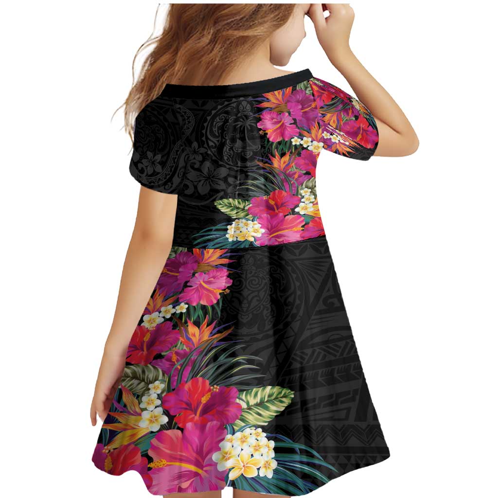 Hafa Adai Guam Family Matching Mermaid Dress and Hawaiian Shirt Tropical Flowers Colorful Vibes LT9 - Polynesian Pride