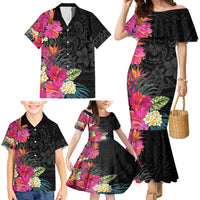 Hafa Adai Guam Family Matching Mermaid Dress and Hawaiian Shirt Tropical Flowers Colorful Vibes LT9 - Polynesian Pride