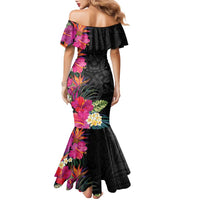 Hafa Adai Guam Family Matching Mermaid Dress and Hawaiian Shirt Tropical Flowers Colorful Vibes LT9 - Polynesian Pride