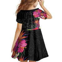 Hafa Adai Guam Family Matching Off Shoulder Short Dress and Hawaiian Shirt Tropical Flowers Colorful Vibes LT9 - Polynesian Pride