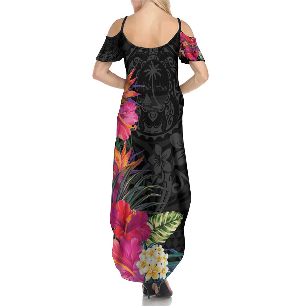 Hafa Adai Guam Family Matching Summer Maxi Dress and Hawaiian Shirt Tropical Flowers Colorful Vibes LT9 - Polynesian Pride