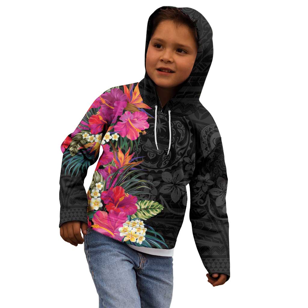 Hafa Adai Guam Kid Hoodie Tropical Flowers Colorful Vibes LT9 - Polynesian Pride
