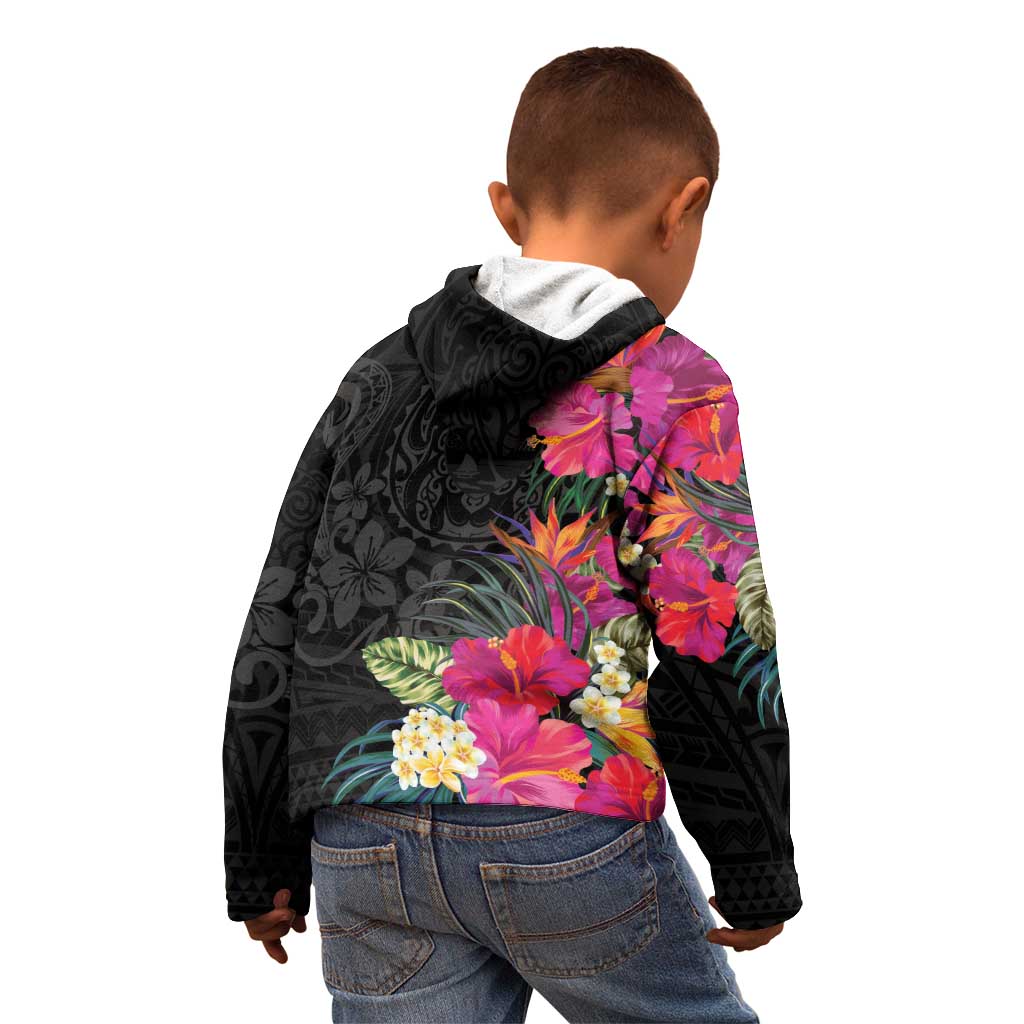 Hafa Adai Guam Kid Hoodie Tropical Flowers Colorful Vibes LT9 - Polynesian Pride