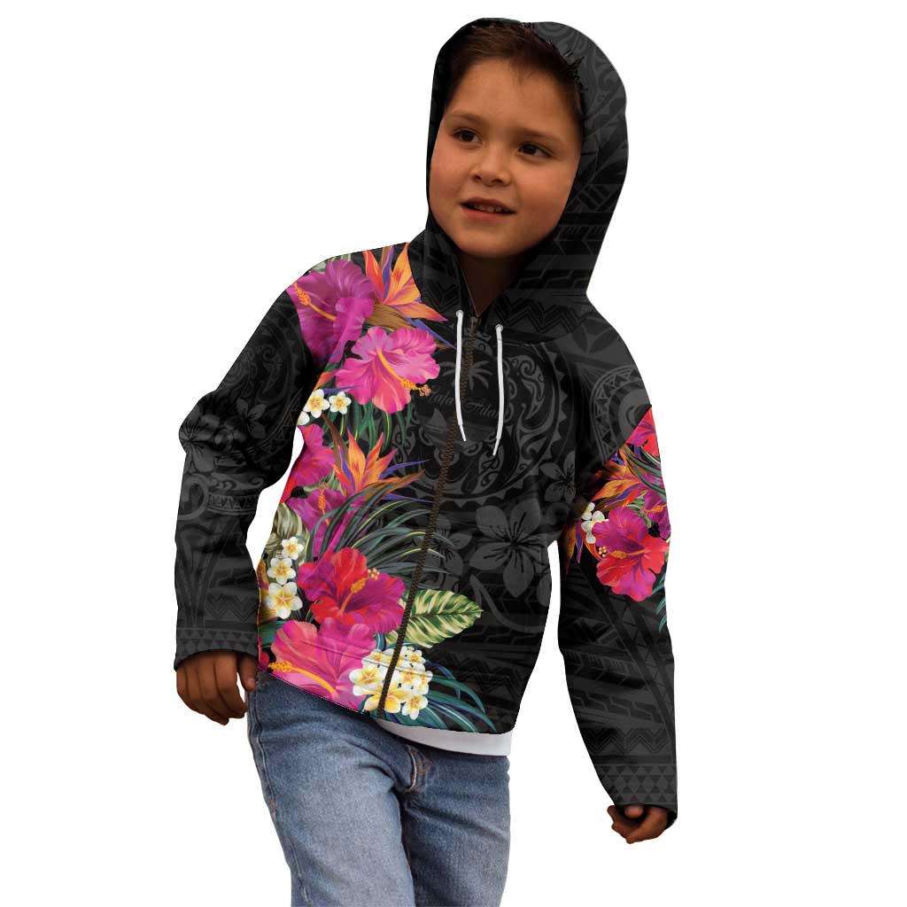 Hafa Adai Guam Kid Hoodie Tropical Flowers Colorful Vibes LT9 - Polynesian Pride