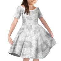 Samoa Lotu Tamaiti Family Matching Long Sleeve Bodycon Dress and Hawaiian Shirt White Sun Day Beauty Hibiscus Ver01 LT9 Daughter's Dress White - Polynesian Pride